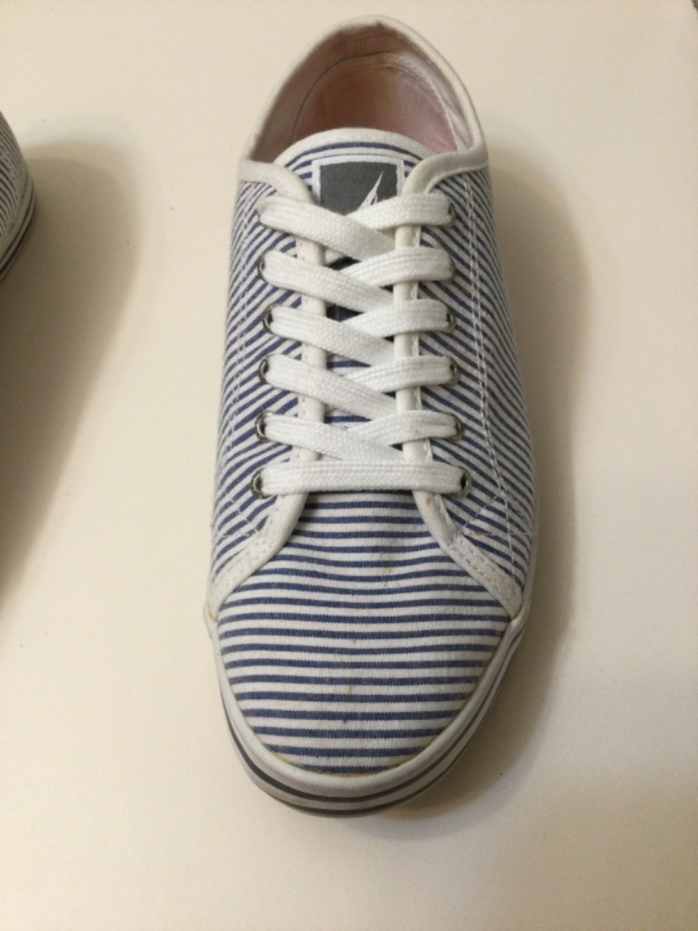 Nautica Lanyard Canvas Sneakers Women’s 7 US ( 38 EU) Blue White Striped Comfort - Picture 6 of 15